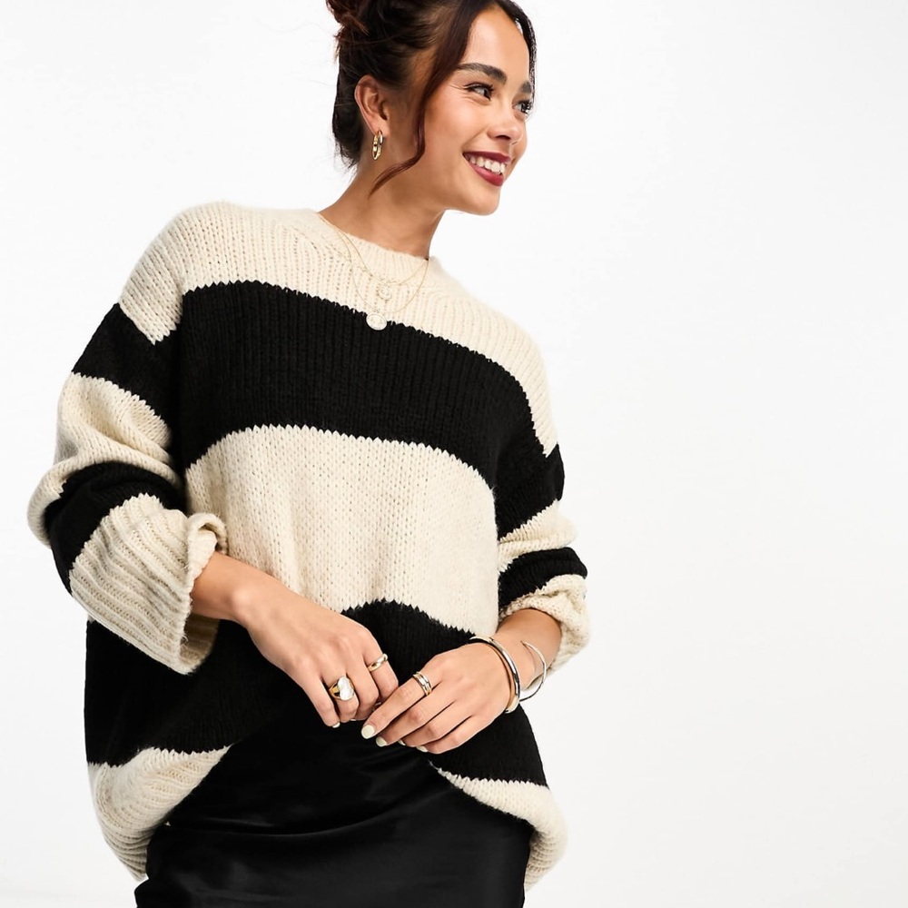 ASOS design Striped Black and White Sweater